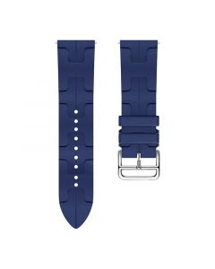 H-shaped pattern Silicone Strap for Samsung Galaxy Watch4/5/6(40mm 44mm)/Watch 4 Classic(42mm 46mm)/Watch 6 Classic(43mm 47mm)(Deep Navy)(20/20mm)