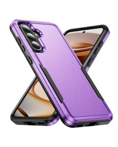 For Samsung Galaxy A37 5G Armor Case-PC+TPU Hybrid,Frosted,Anti-Shock Design(Purple+Black)