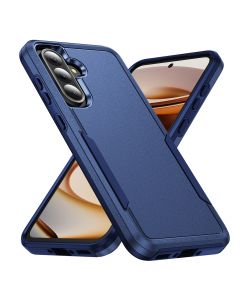 For Samsung Galaxy A37 5G Armor Case-PC+TPU Hybrid,Frosted,Anti-Shock Design(Blue+Blue)