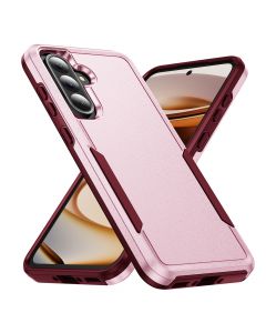 For Samsung Galaxy A37 5G Armor Case-PC+TPU Hybrid,Frosted,Anti-Shock Design(Pink+Rose Red)