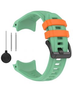 Silicone Strap for Garmin Instinct 3(45mm)(Rainforest Green Orange)