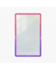 Hard TPU Bumper Guard(Injection Silver White) with Clear Acrylic Plate for Standard PSA Graded Cards – Top Rose Red, Bottom Purple