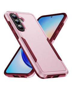 For Samsung Galaxy A57 5G Armor Case-PC+TPU Hybrid,Frosted,Anti-Shock Design(Pink+Rose Red)