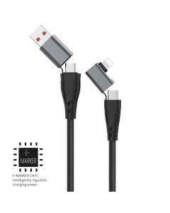 4 in 1 Fast Charging Data Cable-Black(1.0M)