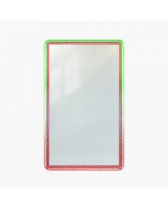 Hard TPU Bumper Guard(Injection Silver White) with Clear Acrylic Plate for Standard PSA Graded Cards – Top Green, Bottom Bright Red