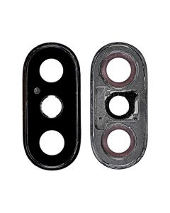 Back Camera Glass Lens Cover with Frame Ring for iPhone XS Max(Black)