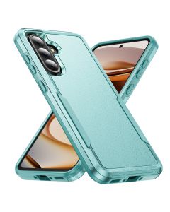 For Samsung Galaxy A37 5G Armor Case-PC+TPU Hybrid,Frosted,Anti-Shock Design(Green+Green)