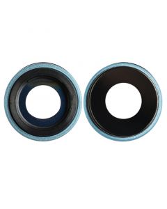 Back Camera Glass Lens Cover with Frame Ring for iPhone XR(Blue)