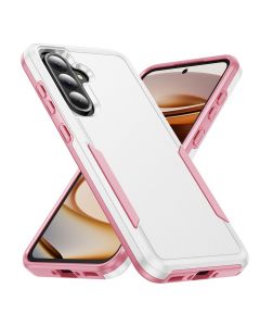For Samsung Galaxy A37 5G Armor Case-PC+TPU Hybrid,Frosted,Anti-Shock Design(White+Pink)
