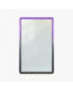 Hard TPU Bumper Guard(Injection Silver White) with Clear Acrylic Plate for Standard PSA Graded Cards – Top Purple, Bottom Black