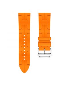 H-shaped pattern Silicone Strap for Samsung Galaxy Watch4/5/6(40mm 44mm)/Watch 4 Classic(42mm 46mm)/Watch 6 Classic(43mm 47mm)(Orange)(20/20mm)