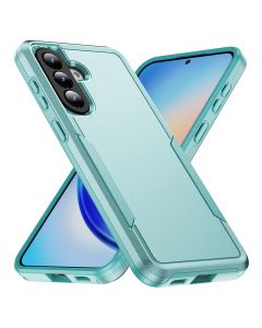 For Samsung Galaxy A57 5G Armor Case-PC+TPU Hybrid,Frosted,Anti-Shock Design(Green+Green)