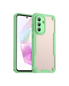 For Samsung Galaxy A36 5G Armor Case-PC+TPU Hybrid,Frosted Semi-Transparent,Anti-Shock Design(Green)