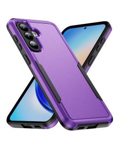 For Samsung Galaxy A57 5G Armor Case-PC+TPU Hybrid,Frosted,Anti-Shock Design(Purple+Black)