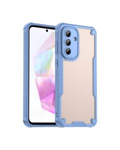 For Samsung Galaxy A36 5G Armor Case-PC+TPU Hybrid,Frosted Semi-Transparent,Anti-Shock Design(Blue)