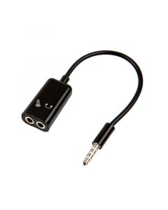 3.5mm Male to 2 Port 3.5mm Female Cable 2 in 1(0.45ft)(Black)