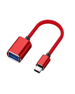 USB C Male to USB Female Adapter(Red)