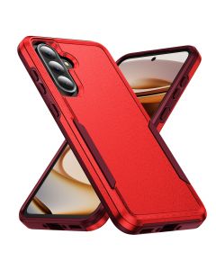 For Samsung Galaxy A37 5G Armor Case-PC+TPU Hybrid,Frosted,Anti-Shock Design(Red+Rose Red)