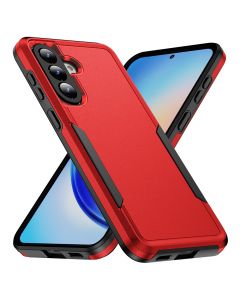 For Samsung Galaxy A57 5G Armor Case-PC+TPU Hybrid,Frosted,Anti-Shock Design(Red+Black)