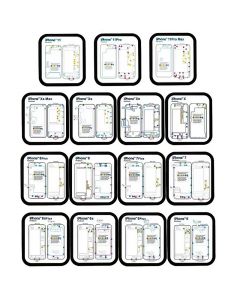 15 in 1 Magnetic Screw Position Memory Pad Set for iPhone 6 6P 6S 7 7P 8 8P X XS Max XR 11 11pro 11pro max Repair 1pcs Magnetic Screw Mat and 15pcs Phone Part Chart Assembly Assistant Tool Mat Maps