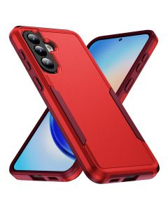 For Samsung Galaxy A57 5G Armor Case-PC+TPU Hybrid,Frosted,Anti-Shock Design(Red+Rose Red)