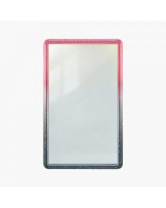 Hard TPU Bumper Guard(Injection Silver White) with Clear Acrylic Plate for Standard PSA Graded Cards – Top Rose Red, Bottom Black