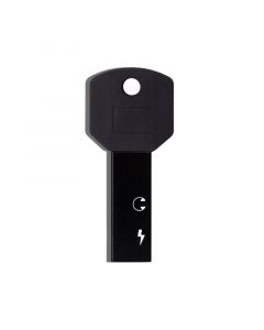 2 in 1 USB C Splitter to Lightning Female to Dual Type C Female(Charging and Audio) Adapter(Key Shape Style)(Black)