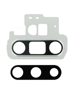 Back Camera Glass Lens and Cover Bezel Ring for Samsung Galaxy Note 10 Plus (Silver)