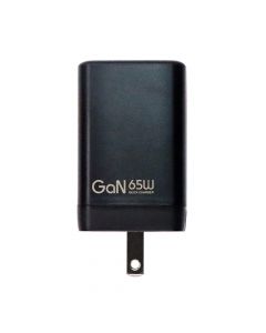 2-Port PD Type C (65W) & USB A (30W) GaN Adapter for Mobile Phone - Black