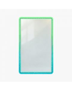 Hard TPU Bumper Guard(Injection Silver White) with Clear Acrylic Plate for Standard PSA Graded Cards – Top Green, Bottom Aqua