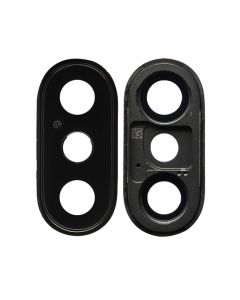 Back Camera Glass Lens Cover with Frame Ring for iPhone XS(Black)