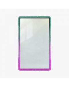 Hard TPU Bumper Guard(Injection Silver White) with Clear Acrylic Plate for Standard PSA Graded Cards – Top Aqua, Bottom Purple