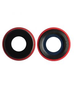 Back Camera Glass Lens Cover with Frame Ring for iPhone XR(Red)