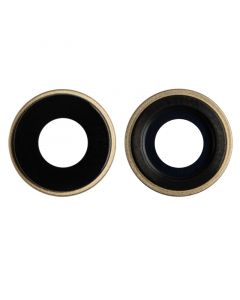 Back Camera Glass Lens Cover with Frame Ring for iPhone XR(Yellow)