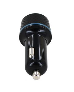 2-Port PD Type C (20W) & QC 3.0 (20W)Car Charger Adapter for Mobile Phone(HL-PD02/Grid Style) - Black