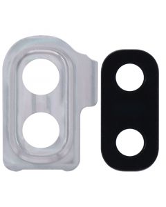 Back Camera Glass Lens and Cover Bezel Ring for Samsung Galaxy A10e (A102/2019) (Silver)