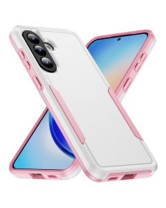 For Samsung Galaxy A57 5G Armor Case-PC+TPU Hybrid,Frosted,Anti-Shock Design(White+Pink)