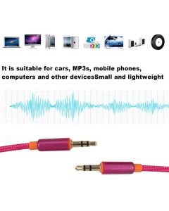 3.5mm Male to Male Nylon Braided Audio Aux Cable(Pink)(3.4ft)