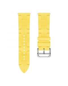 H-shaped pattern Silicone Strap for Samsung Galaxy Watch4/5/6(40mm 44mm)/Watch 4 Classic(42mm 46mm)/Watch 6 Classic(43mm 47mm)(Pale Yellow)(20/20mm)