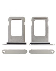 Sim Card Tray with Waterproof Gasket Ring for iPhone 12 Pro/12 Pro Max(Silver)
