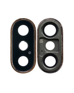 Back Camera Glass Lens Cover with Frame Ring for iPhone XS(Gold)