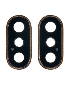 Back Camera Glass Lens Cover with Frame Ring for iPhone XS Max(Gold)