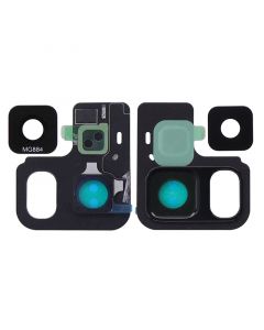 Back Camera Glass Lens and Cover Bezel Ring for Samsung Galaxy A8 Plus (A730/2018) (Black)