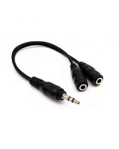 3.5mm Male to 2 Port 3.5mm Female Cable (0.42ft)(Black)