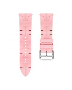 H-shaped pattern Silicone Strap for Samsung Galaxy Watch4/5/6(40mm 44mm)/Watch 4 Classic(42mm 46mm)/Watch 6 Classic(43mm 47mm)(Bright Pink)(20/20mm)