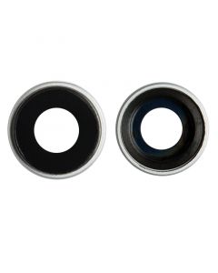 Back Camera Glass Lens Cover with Frame Ring for iPhone XR(Silver)
