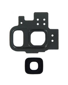 Back Camera Glass Lens and Cover Bezel Ring for Samsung Galaxy S9 (Black)