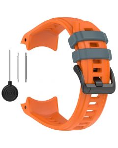 Silicone Strap for Garmin Instinct 3(50mm)(Orange Twilight Blue)