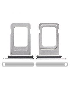 Sim Card Tray with Waterproof Gasket Ring for iPhone XS Max(Silver)