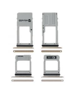 Sim Card Tray and MicroSD Card Tray for Samsung Galaxy A8/A8 Plus (A530/A730) (2018)(Gold)